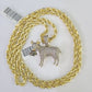 10k Solid Rope Chain Goat Charm Diamond Set 4mm 20"-28" Necklace Gold Yellow