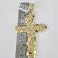 10K Jesus Cross Charm Pendant Nugget Religious Yellow Gold Real 10kt