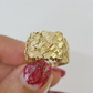 10k Nugget Ring Yellow Gold Women Men Real Genuine