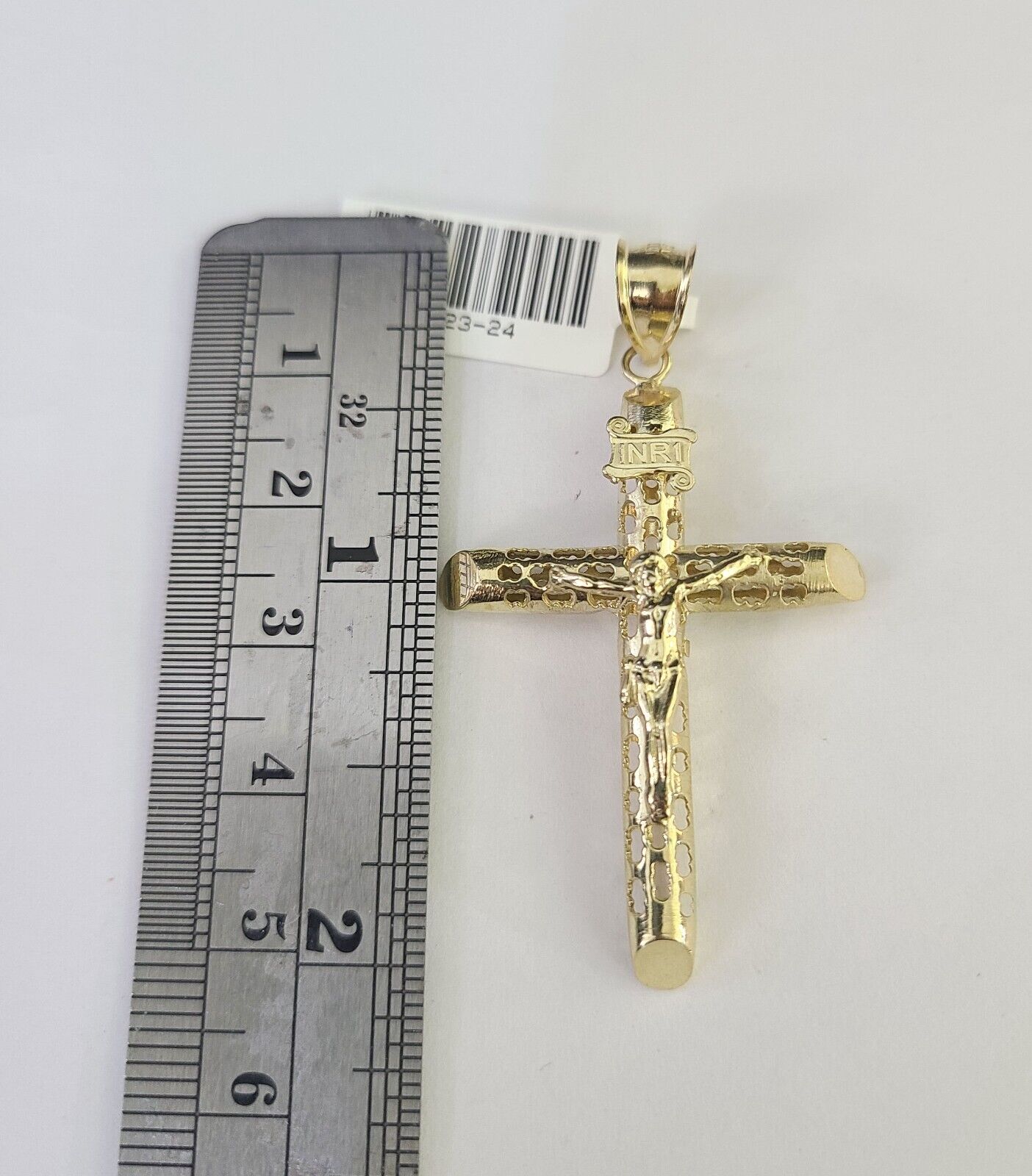 10K Gold Franco Chain Jesus Cross Charm Pendant 20-26 inches 2.5mm REAL Yellow