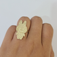 10k Cartoon Monster Ring Yellow Gold Men Women Real Genuine