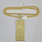 10K Franco Chain 100 Money Dollar Pendant Charm Necklace 20"-26" 5mm Gold SET