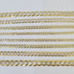 10k Gold Cuban Curb Necklace Chain 3mm-6mm 18-28 Inches 10kt Yellow Diamond Cuts