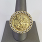 10k Diamond 50 Pesos Ring 1947 Mexico Mexican Mens Yellow Gold