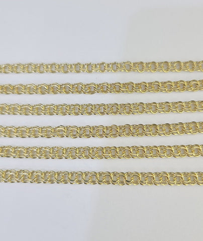 Real 10k Chino ID Chain Necklace Yellow Gold 4mm 16" 18" 20" 22" Genuine