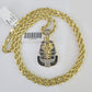 10k Solid Rope Chain Pharaoh Charm Diamond Set 4mm 20"-28" Necklace Gold Yellow