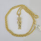 10k 3mm Rope Chain Saint Jude Pendant 18"-30" Yellow Gold Set Charm Necklace