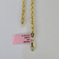 14k Solid Rope Chain Yellow Gold Necklace 4mm 5mm 18-26 Inches Real Men Women