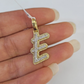 10k Yellow Gold Diamond E Charm Pendant Initial Alphabet Letter Real Genuine