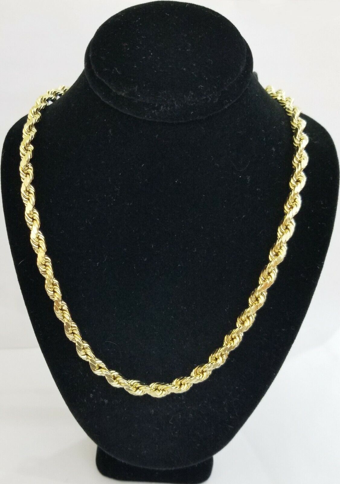 10k Yellow Gold Rope Chain 6mm 18"-26" Inch Real Gold 10kt All Sizes