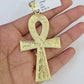 10K Franco Chain Jesus Ankh Cross Pendant Charm Necklace 20"-28" 4mm Gold Yellow