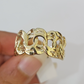 10k Cuban Curb Ring Yellow Gold Women Men Real Genuine 10Kt