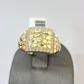 Real 10k Nugget Ring Yellow Gold Women Men Genuine 10Kt