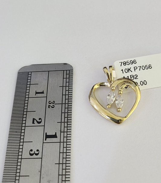 10K Real Heart Charm Pendant Gold 10kt Genuine Yellow