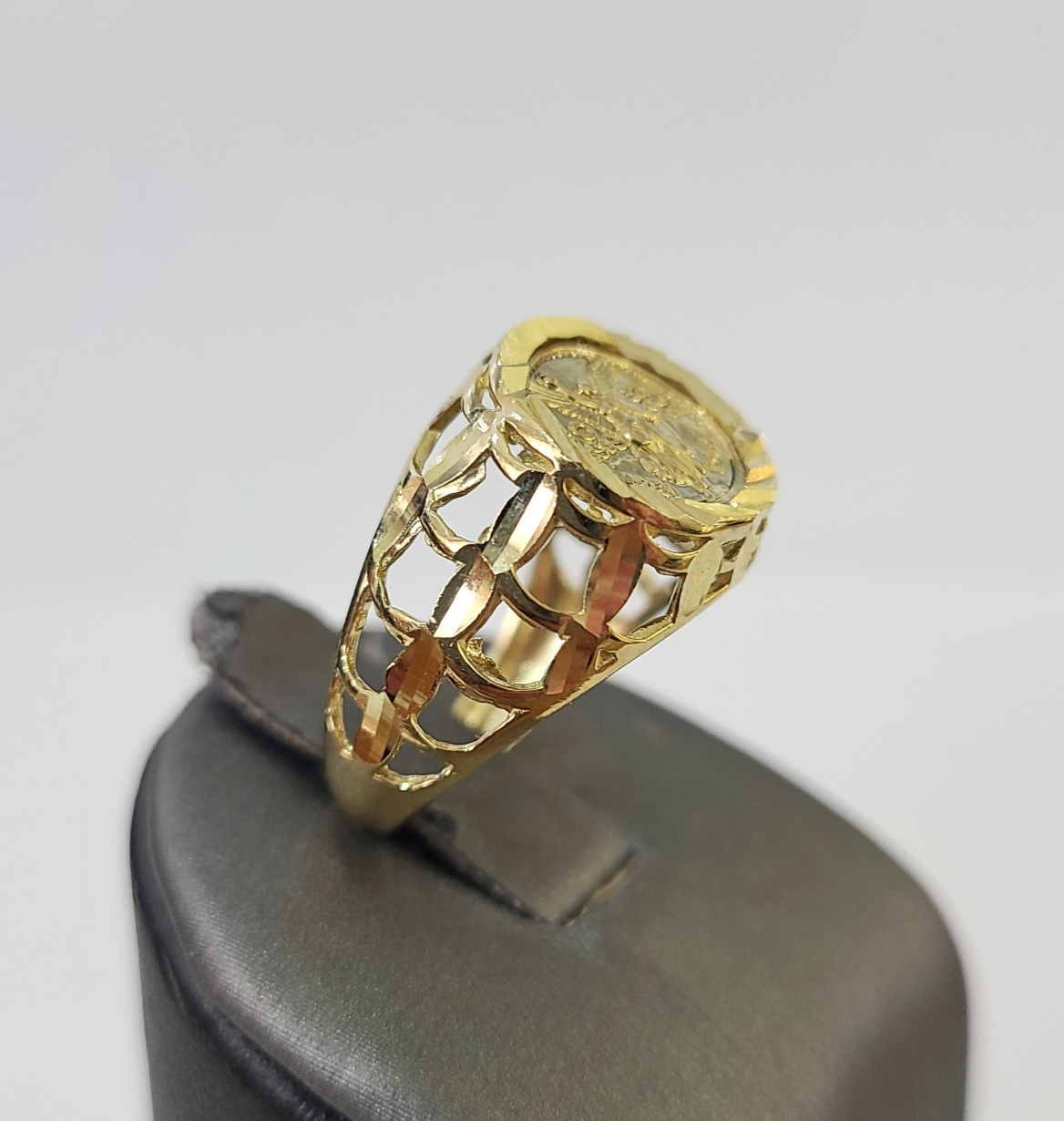 10k 50 Pesos Coin Centenario Ring Yellow Gold Men Real Genuine
