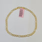 Real 14k Figaro link Bracelet Yellow Gold 4mm 9" Inch Men women Genuine