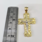 Real 10k Rope Chain Jesus Cross Charm Necklace Pendant Set 4mm 18"-28" Gold