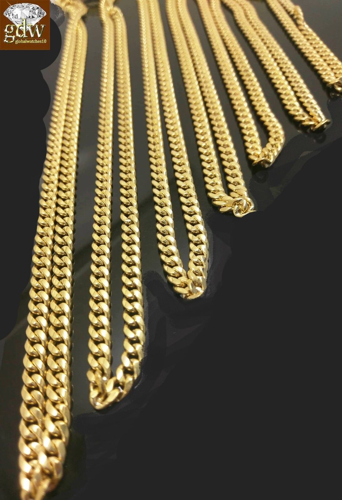 10k Gold Miami Cuban Necklace Bracelet set 8MM 22"-30" Bracelet 7.5"- 9"