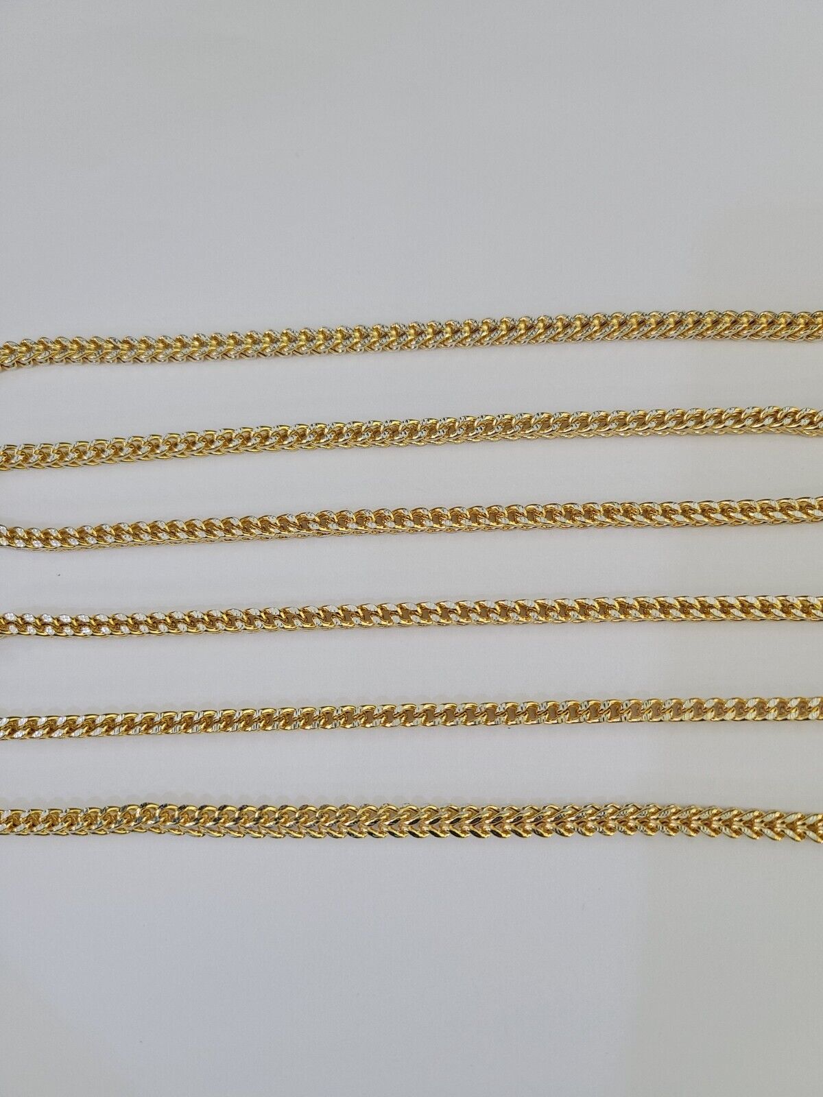 14K Franco Chain Necklace 18" 20" 22" 4mm Yellow Gold Diamond Cut Real