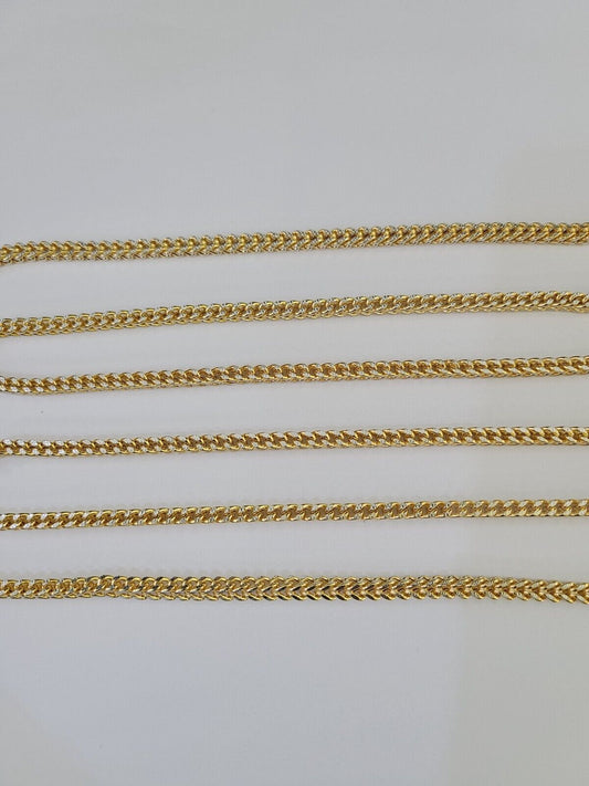 14K Franco Chain Necklace 18" 20" 22" 4mm Yellow Gold Diamond Cut Real