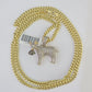 10k Miami Cuban Chain Goat Money Charm Diamond Set 4.5mm 20"-28" Necklace Gold