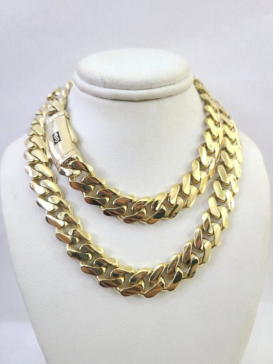 Real 10k Royal Monaco Chain 11mm 18-26 inches Necklace Yellow Gold Box Clasp