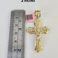 14k Jesus Cross Charm Pendant Yellow Gold Men Women 4" 3" 2"