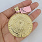 Real 14k Solid Chain Mayan Calendar Charm Set Miami Cuban 6mm Necklace Gold