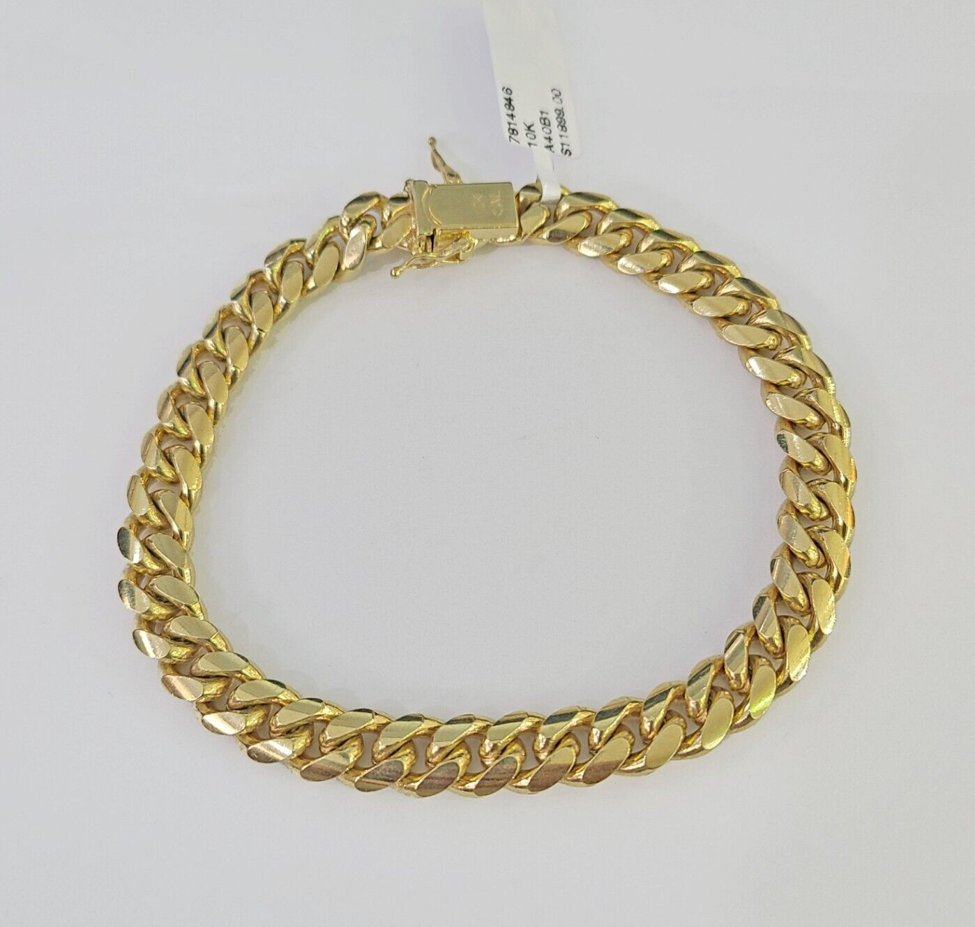 Real 10k Miami Cuban Link Bracelet Gold 8mm 8.5" Box Lock 10kt Yellow Gold