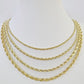 Real 14k Gold Rope Chain Necklace 3mm-6mm 20"-26" Inch Men Women Yellow 14kt