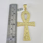 10K Franco Chain Jesus Ankh Cross Pendant Charm Necklace 20"-28" 4mm Gold Yellow