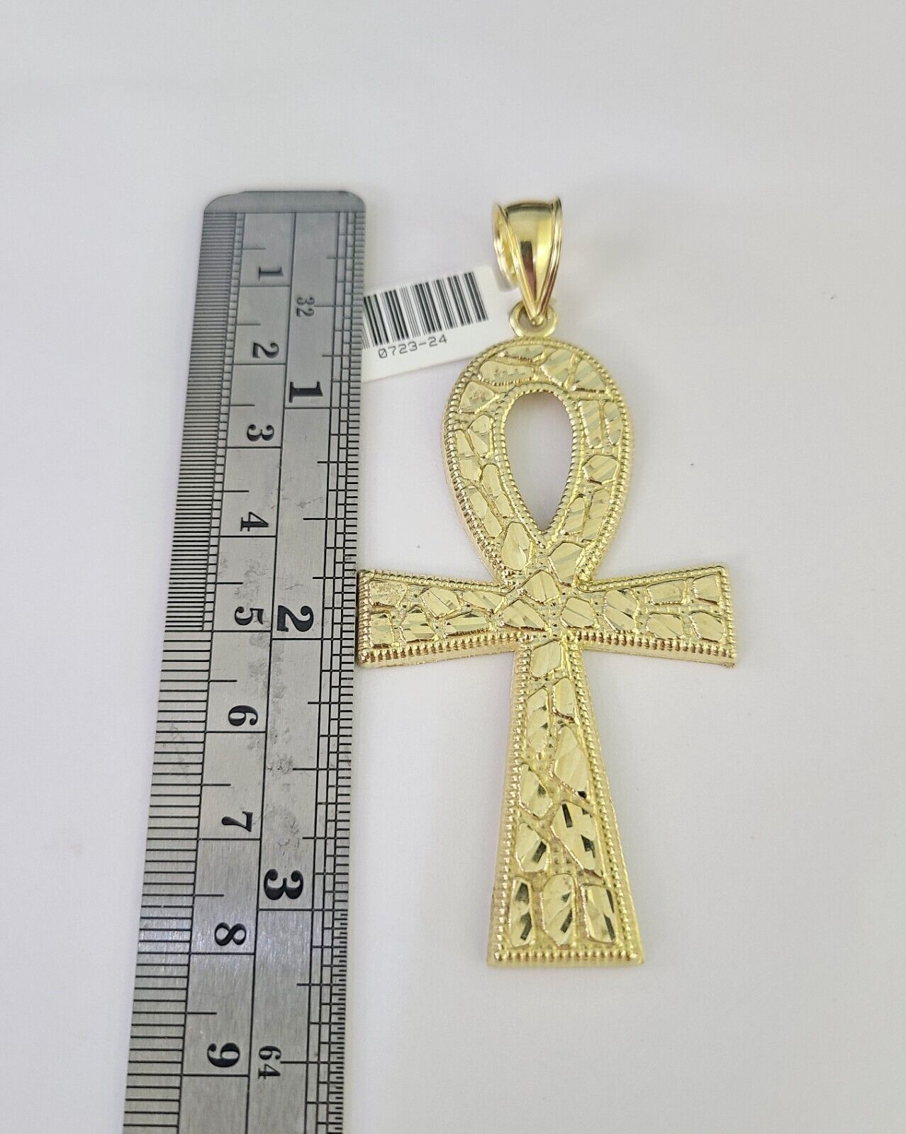 10K Franco Chain Jesus Ankh Cross Pendant Charm Necklace 20"-28" 4mm Gold Yellow