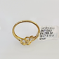 Real 10k Hearts Diamond Ladies Ring Women Casual 10Kt Yellow Gold