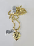 10k Milano Rope Chain Heart Charm Necklace SET 3mm 18" 20" 22" 24" Pendant