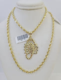 10k Solid Rope Chain Scorpion Charm Set 4mm 20"-28" Necklace Gold Yellow