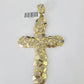 10K Jesus Cross Charm Pendant Nugget Religious Yellow Gold Real 10kt