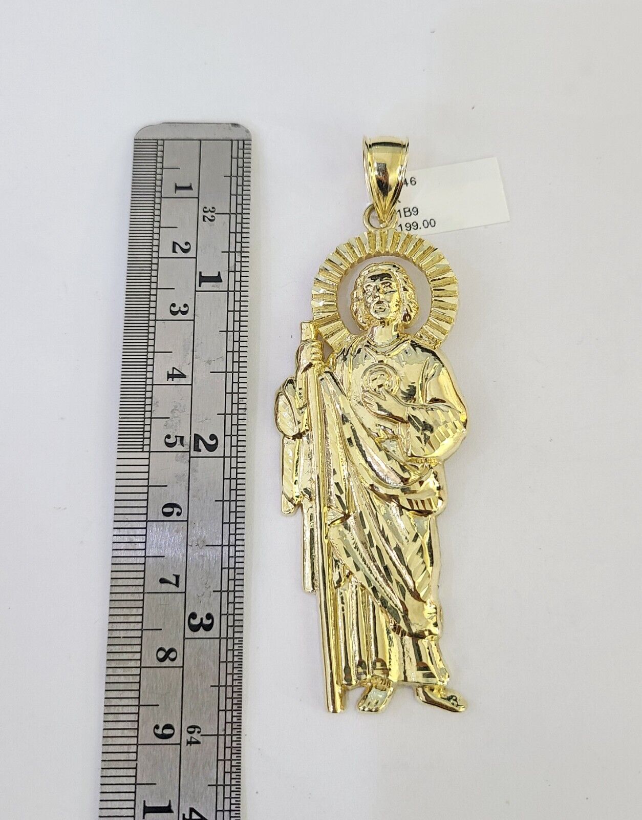 10K Franco Chain Saint Jude Pendant Charm Necklace 20"-26" 5mm Gold SET Yellow