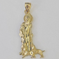 Real 10K Gold Saint Lazaro Charm 10kt yellow Gold Pendent Sheppard Dogs