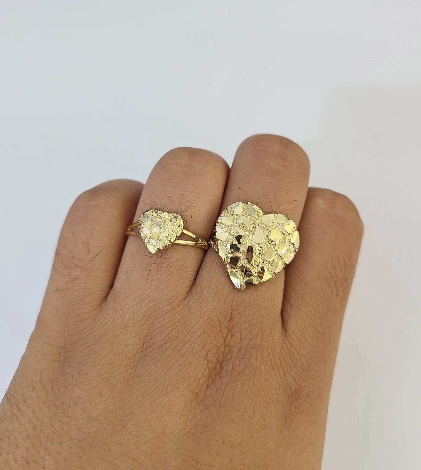 10k Nugget Ring Yellow Gold Women Men Real Genuine