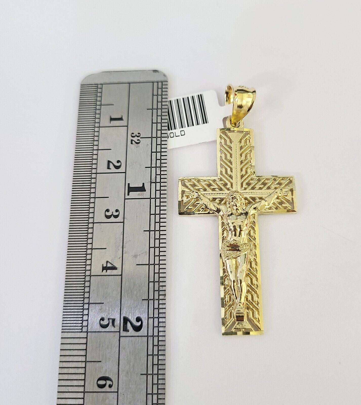 10K Franco Chain Jesus Cross Pendant Charm Necklace 20"-26" 3mm Gold Yellow SET