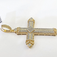 10k Diamond Jesus Cross Charm Yellow Gold Pendant Genuine Real 10kt