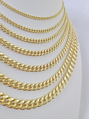 10k Gold Miami Cuban Link Chain Necklace 3mm-10mm 20-30 Inches 10kt Real Yellow