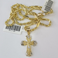 10k Milano Rope Chain Jesus Cross Charm Necklace SET 3mm 18"-26" Pendant
