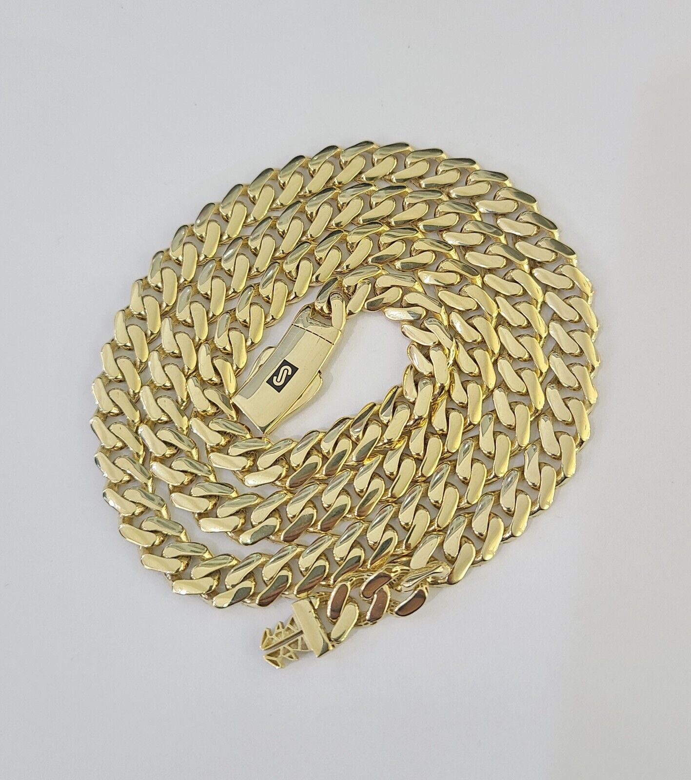 Real 10K Royal Monaco Chain Box Clasp 7mm Gold Necklace 10Kt 24" Genuine