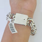 10k Chino Link ID Bracelet White Gold 16mm 9 Inches Solid For Men's 10kt Real