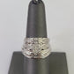 REAL 10k White Gold Diamond Ring Ladies Men Trio SET Wedding Engagement Genuine