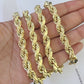 10k Gold Rope Chain Necklace 26 Inch 8mm Diamond Cut REAL 10kt Yellow Gold