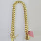 Real 14K Miami Cuban Bracelet Yellow Gold Box Clasp 8.5" Inch 7mm Link Hollow