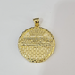 Real 10k Aztec Calendar Charm Pendant Men Women 10kt Yellow Gold