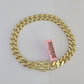 14K Royal Monaco Cuban Bracelet Yellow Gold 8mm 8 inches Box Lock